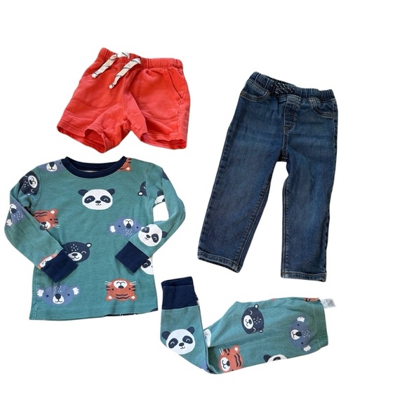 Bundle 24M Baby Boy 8 PC Set Lot Denim Jeans Shorts Bodysuit Long Sleeve - Picture 3 of 8